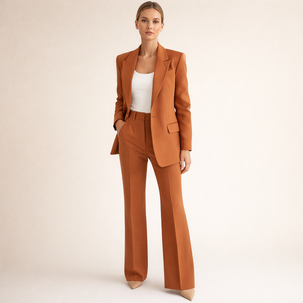 Noelia | Elegante conjunto de traje con pantalones acampanados