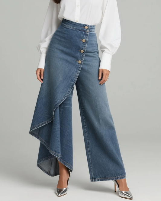 Adriela - Vaqueros de denim con cierre cruzado