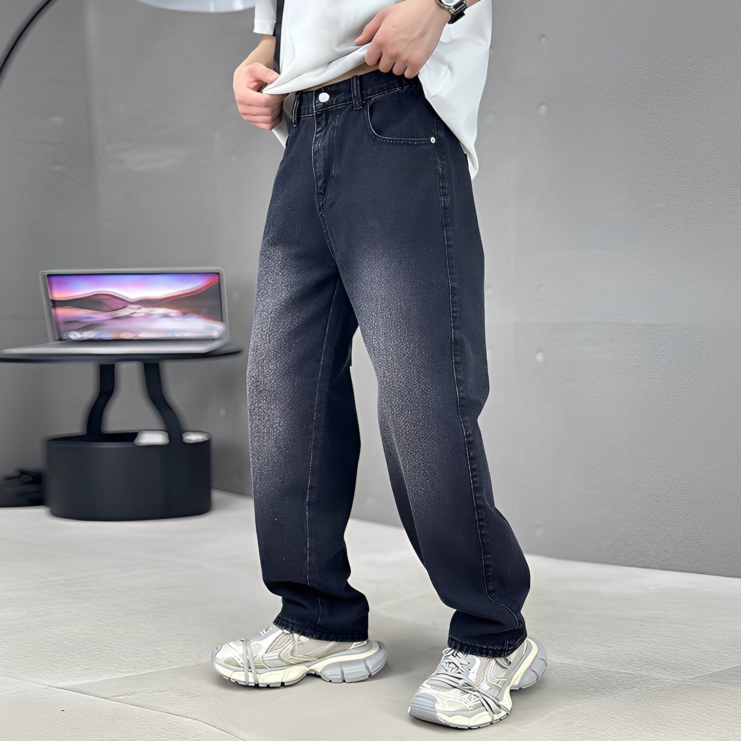 Sergio - Vaqueros elegantes de corte ancho para hombre