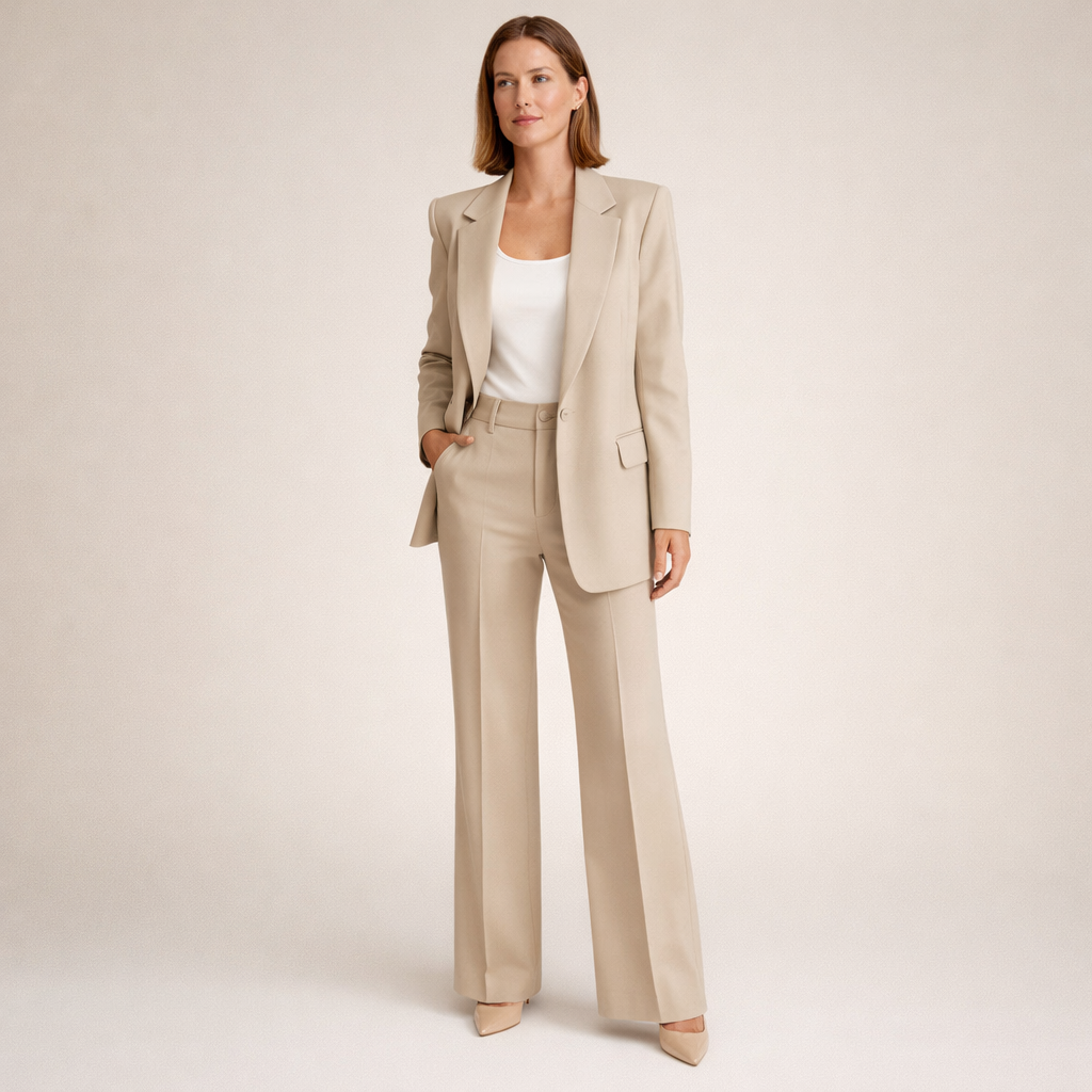Noelia | Elegante conjunto de traje con pantalones acampanados