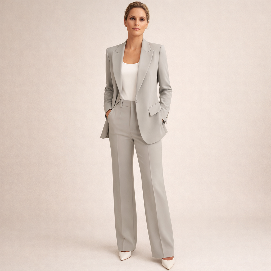 Noelia | Elegante conjunto de traje con pantalones acampanados