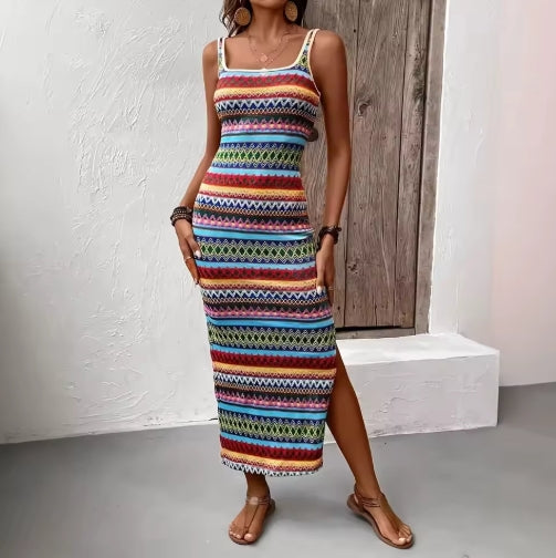 Nerea - Vestido Largo Boho Multicolor “Summer Vibes”