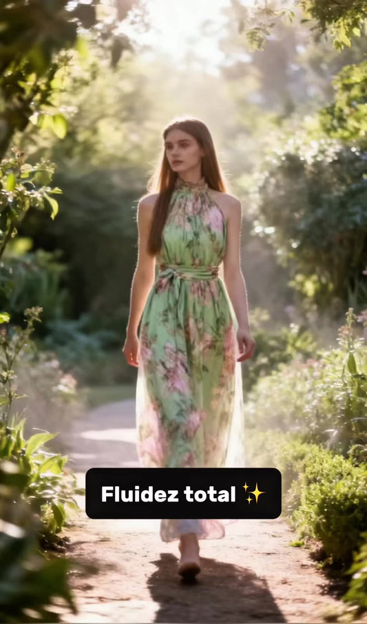 ✨ Lidia Luxe | Vestido Largo Floral con Caída Fluida